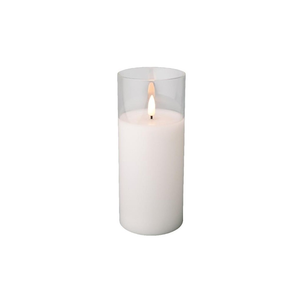 CANDELA IN VETRO LED BIANCO H.17.5 D.7.5